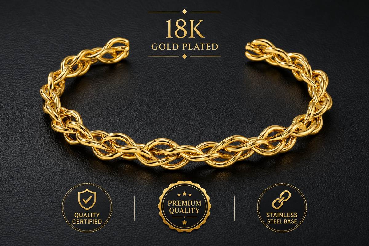 Entwine BRAIDED OPEN CUFF Bracelet | Gold-Tone - For Women | Includes: Bracelet