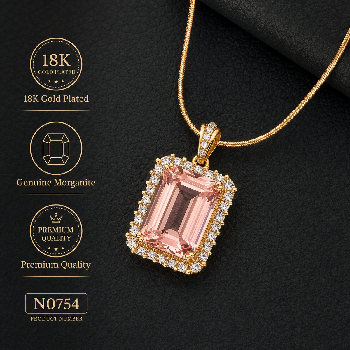 Grace Blush Pink HALO Necklace | Gold-Tone - For Women | Includes: Necklace