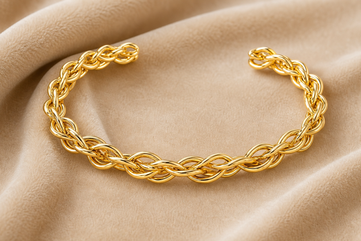 Entwine BRAIDED OPEN CUFF Bracelet | Gold-Tone - For Women | Includes: Bracelet
