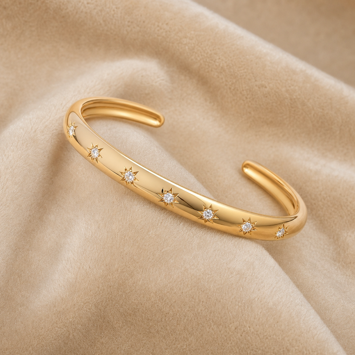 Starlight STAR-SET OPEN CUFF Bracelet | Gold-Tone - For Women | Includes: Bracelet