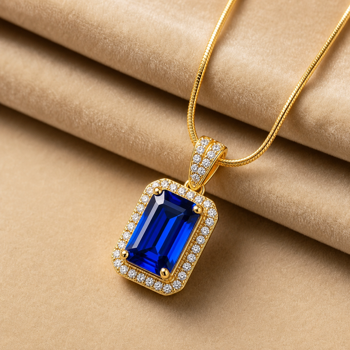 Majesty Royal Blue HALO Necklace | Gold-Tone - For Women | Includes: Necklace