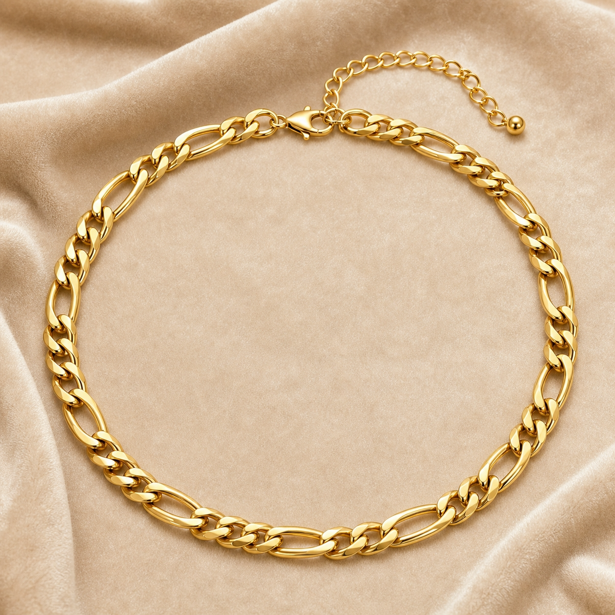Statement BOLD FIGARO Necklace | Gold-Tone - For Women | Includes: Necklace