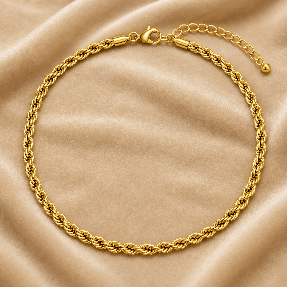 Twist BOLD ROPE CHAIN Necklace | Gold-Tone - For Women | Includes: Necklace