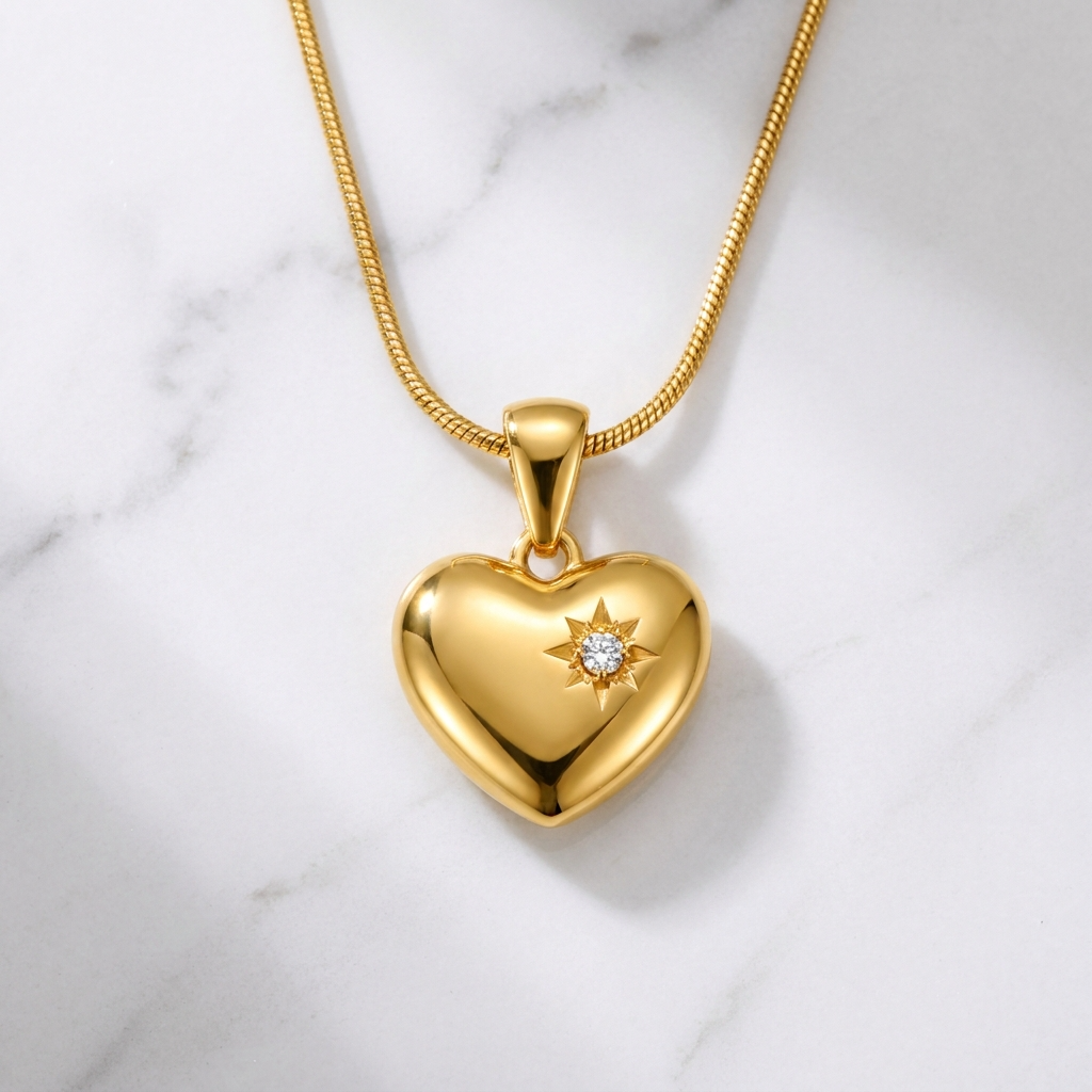 Starlit STARBURST HEART Necklace | Gold-Tone - For Women | Includes: Necklace