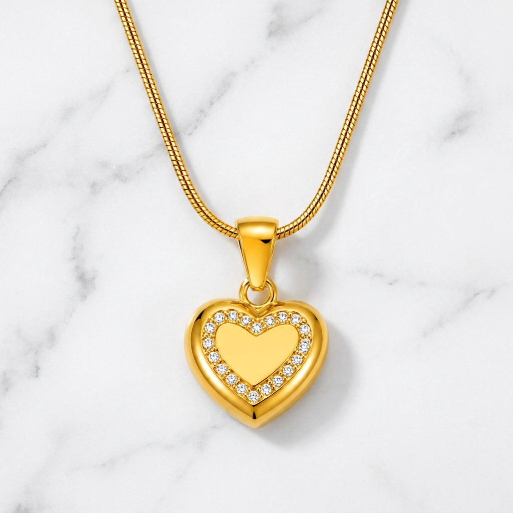 Evermore INNER HALO HEART Necklace | Gold-Tone - For Women | Includes: Necklace