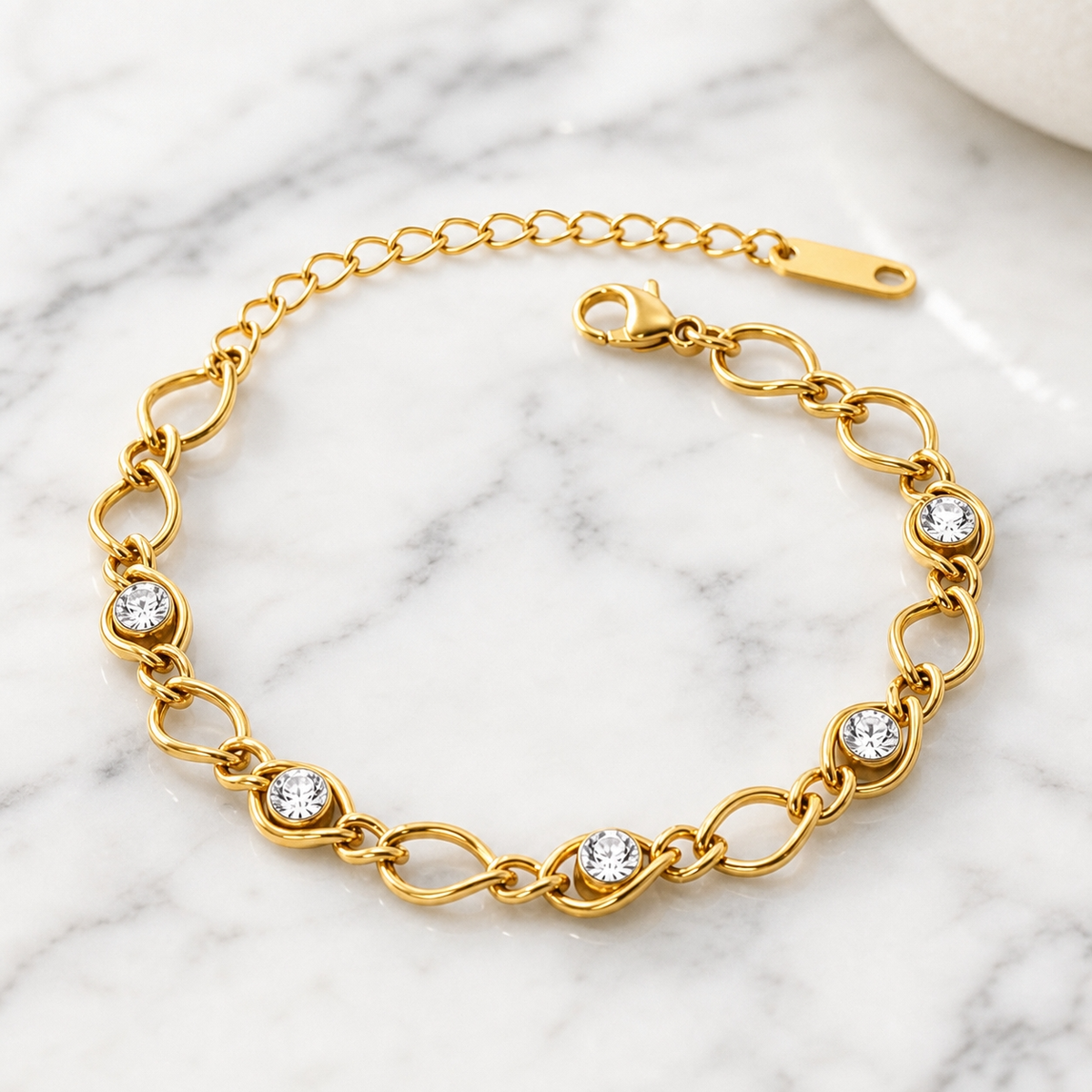 Radiance CLEAR ACCENT LINK Bracelet | Gold-Tone - For Women | Includes: Bracelet