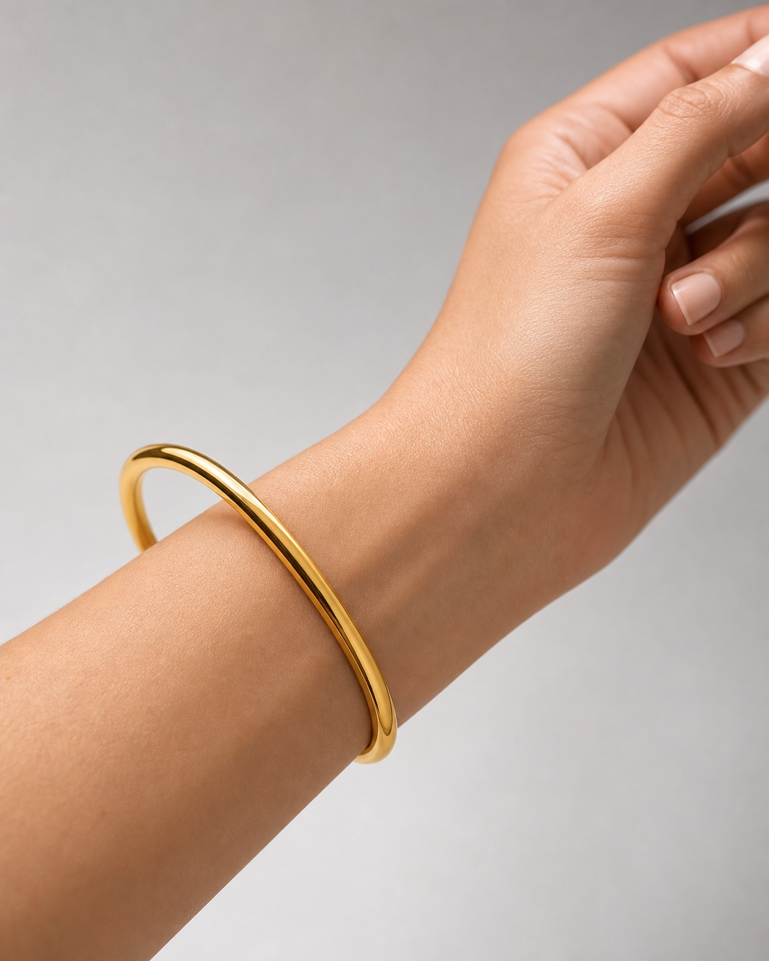 Minimal POLISHED OPEN CUFF Bracelet | Gold-Tone - For Women | Includes: Bracelet