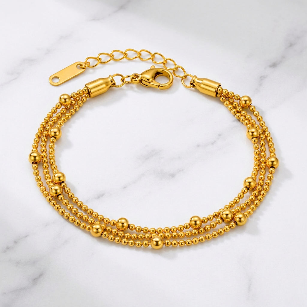Dewdrop LAYERED BEAD Bracelet | Gold-Tone - For Women | Includes: Bracelet