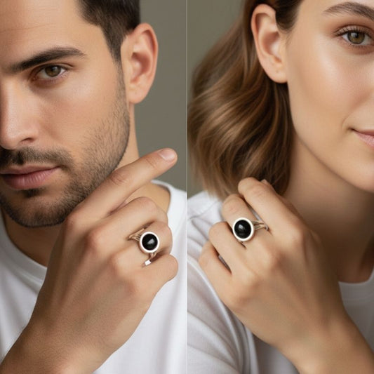 Protection Adjustable Ring | Black Obsidian - For Unisex | Includes: Ring