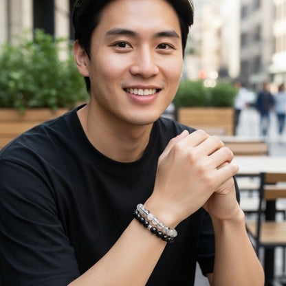 Protective Bracelet Set | Black Obsidian & Rutile - For Unisex | Includes: Bracelets (Set of 2)