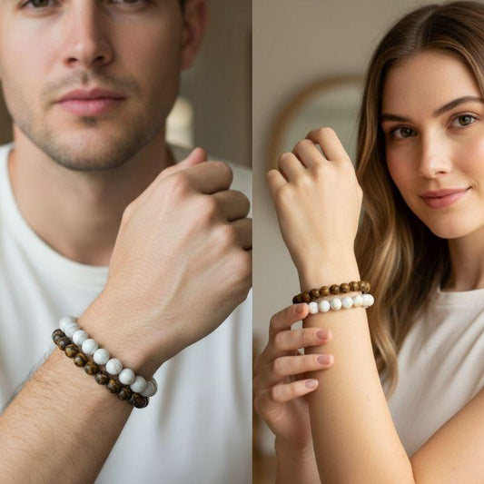 Purity Stacked Bracelets | Mother of Pearl - For Unisex | Includes: Bracelets (Set of 2)