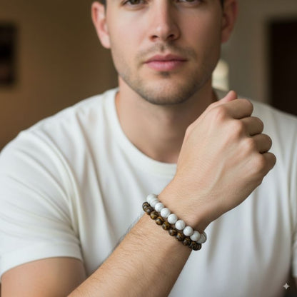 Purity Stacked Bracelets | Mother of Pearl - For Unisex | Includes: Bracelets (Set of 2)