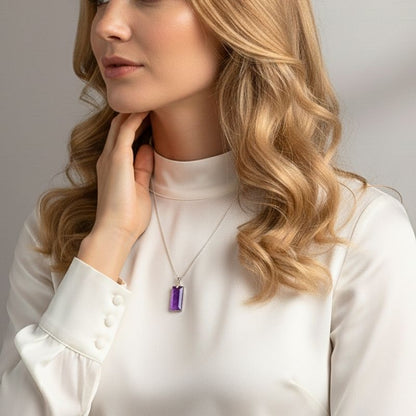 Purple Haze Necklace | PVD Plated & Amethyst Stone - For Women | Includes: Necklace