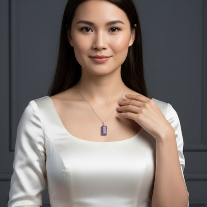Purple Haze Necklace | PVD Plated & Amethyst Stone - For Women | Includes: Necklace