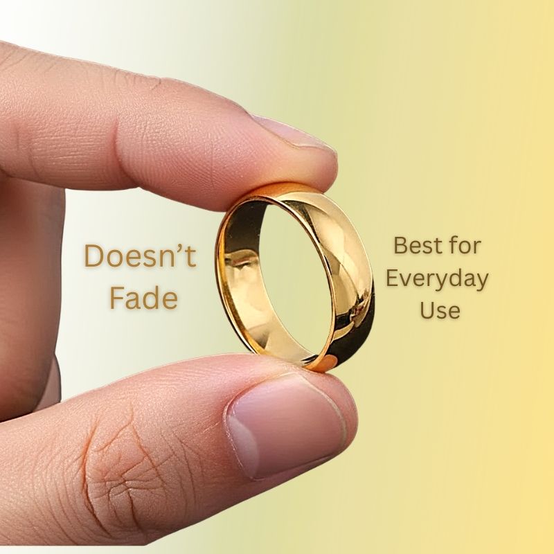 Everyday Ring with REAL GOLD Finish | 18K PVD Gold Plated– For Men | Includes: Ring