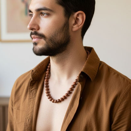 Rooted Strength Necklace | Mahogany Obsidian Stone | Unisex