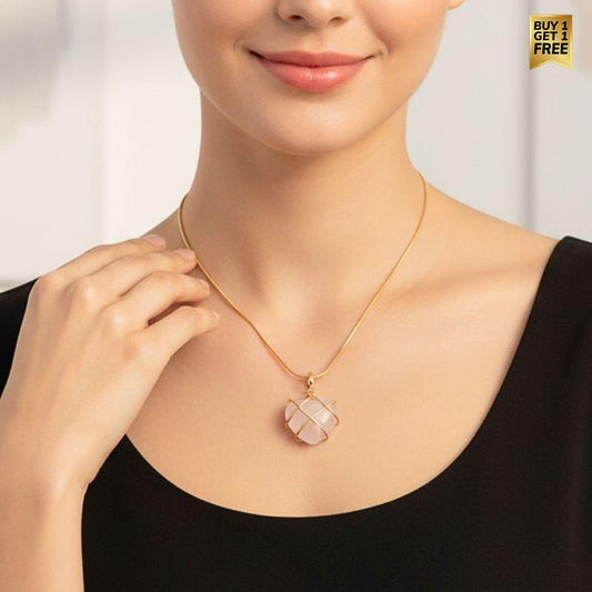 Rose Heart Necklace | 18K PVD Gold Plated - For Women | Includes: Necklace