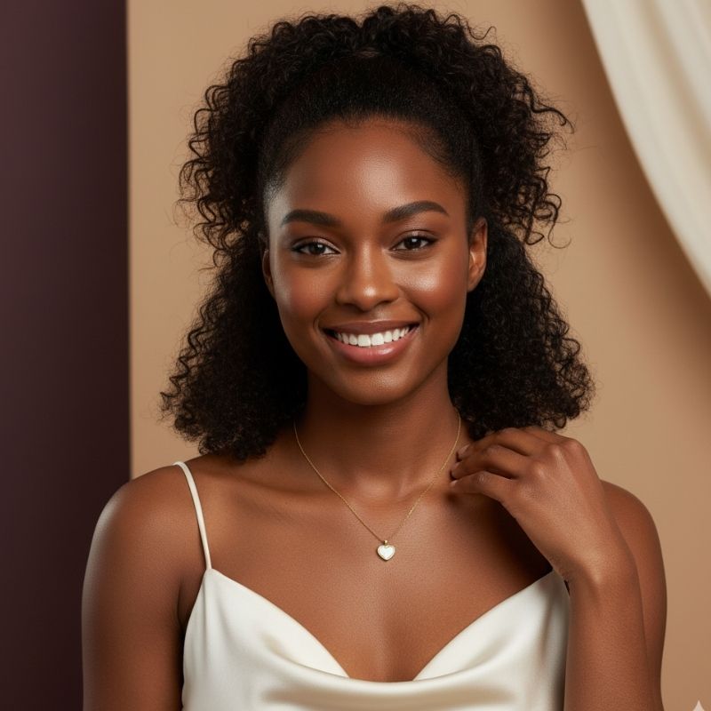 Sea Shell Heart Necklace | 18K PVD Gold Plated - For Women | Includes: Necklace