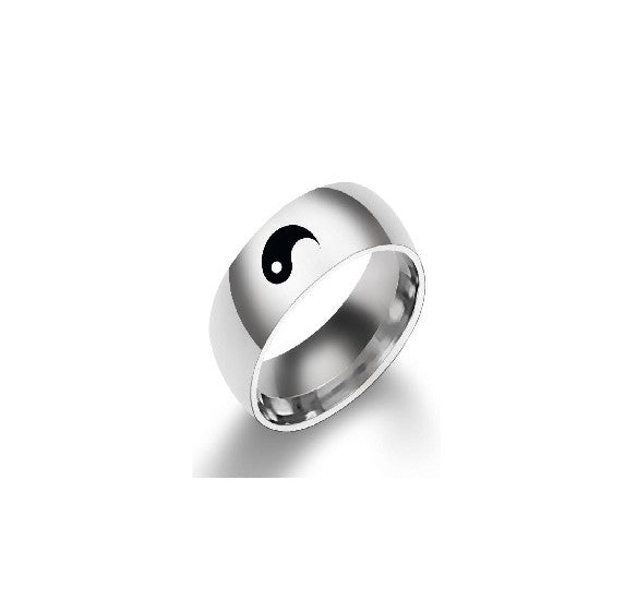 Real TITANIUM STEEL Yin Yang Ring | Stainless STEEL– For Men | Includes: Ring (Set of 2)