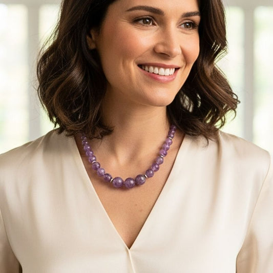Spiritual Grace Necklace | Amethyst Stone - For Women | Includes: Necklace