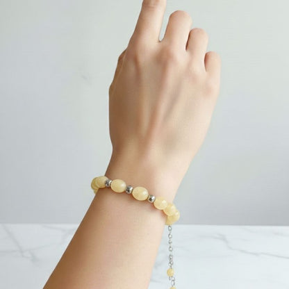 Sunburst Silver Bracelet | Yellow Aventurine & 925 Silver – For Women | Includes: Bracelet