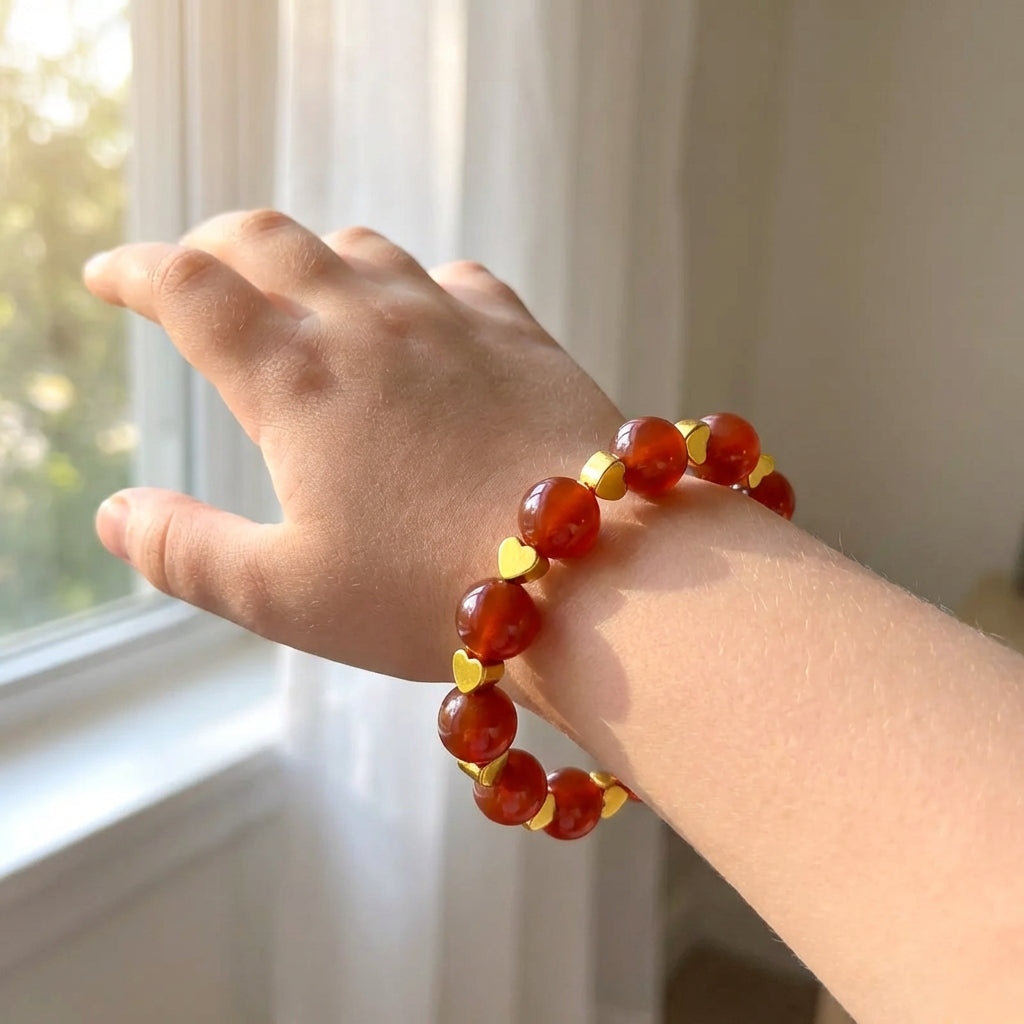 Power Onyx Bracelet | Red Onyx - For Kids Girls | Includes: Bracelet