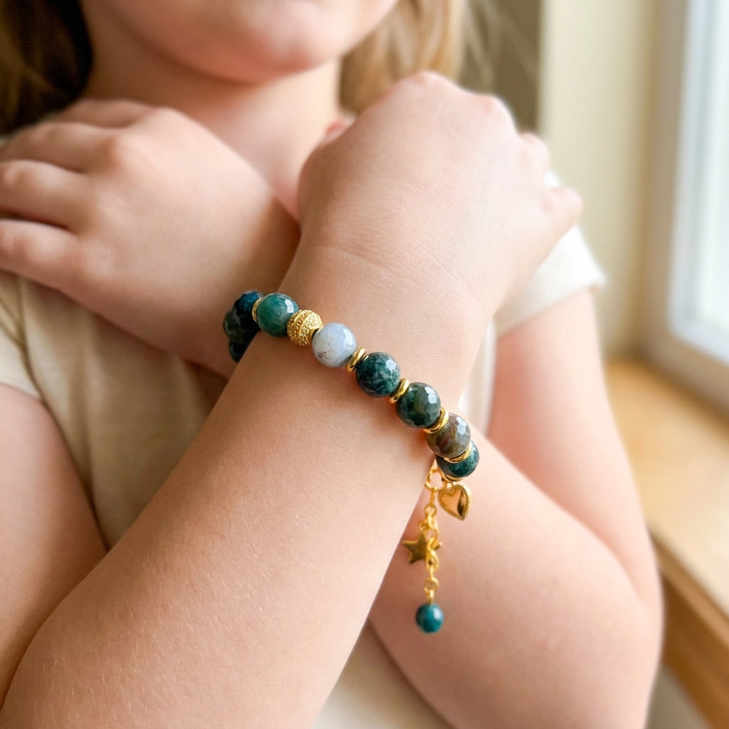 Grounding Agate Bracelet | Indian Agate - For Kids Girls | Includes: Bracelet