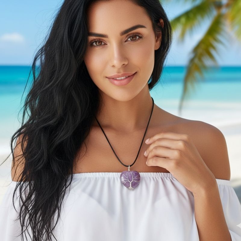 Tree of Life Calm Necklace | Amethyst - For Women | Includes: Necklace