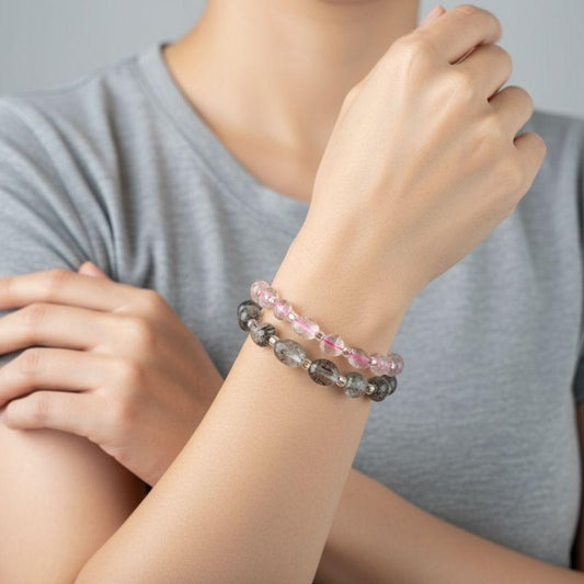 Trinity Charm | Dragon Agate, Rose Quartz & Carnelian - For Women | Includes: Bracelets (Set of 2)
