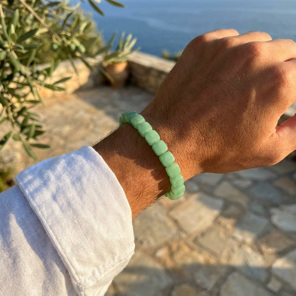 Abundance & Luck Bracelet | Green Aventurine Stone - For Men | Includes: Bracelet