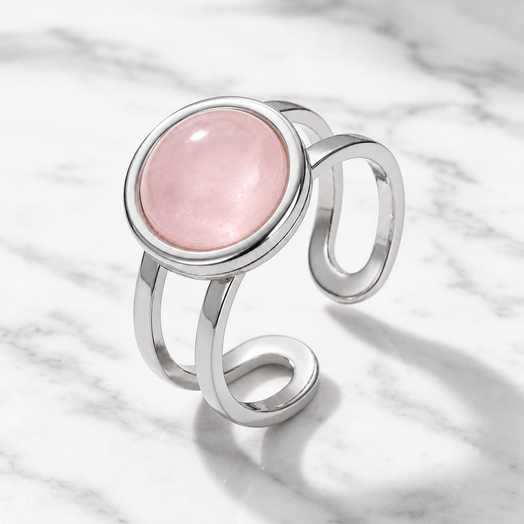 Adjustable Ring with Moonstone | Silver Plated -For Women | Includes: Ring
