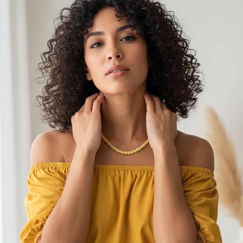 Vitality Necklace | Yellow Calcite - For Women | Includes: Necklace