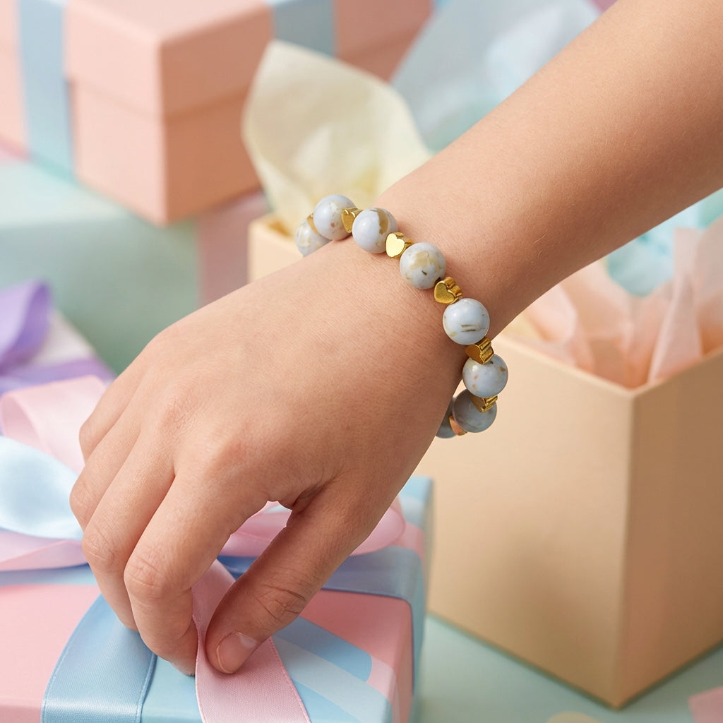 Pearl Glow Bracelet | Mother of Pearl - For Kids Girls | Includes: Bracelet