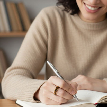 Wild Aura Adjustable Ring | Tiger Eye Stone & PVD Gold - For Women | Includes: Ring