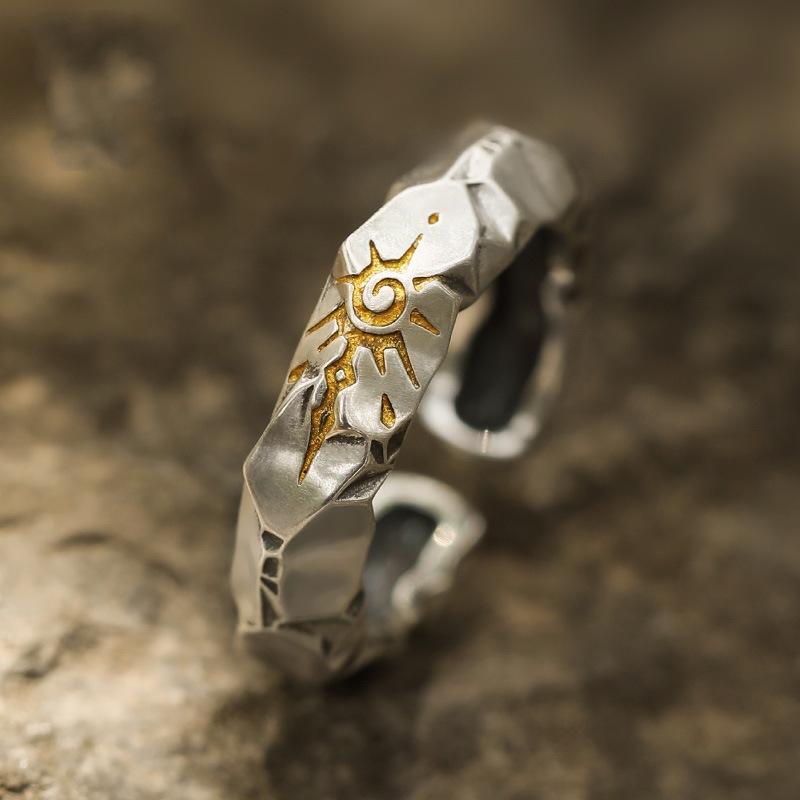 Silver Warrior Ring Flexi Size | Copper– For Men | Includes: Ring