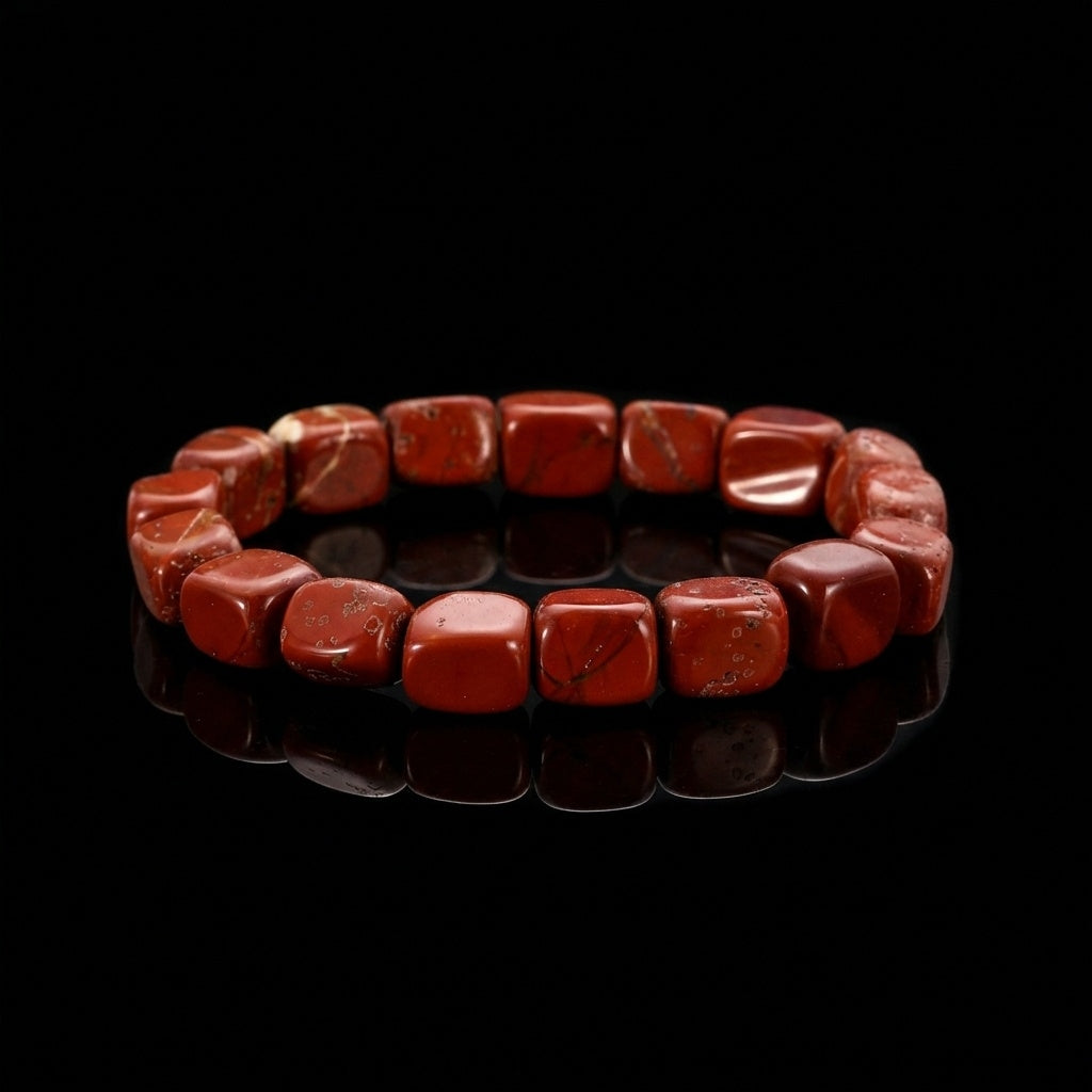Grounding & Stability Tumble Bracelet | Red Jasper Stone - For Men | Includes: Bracelet