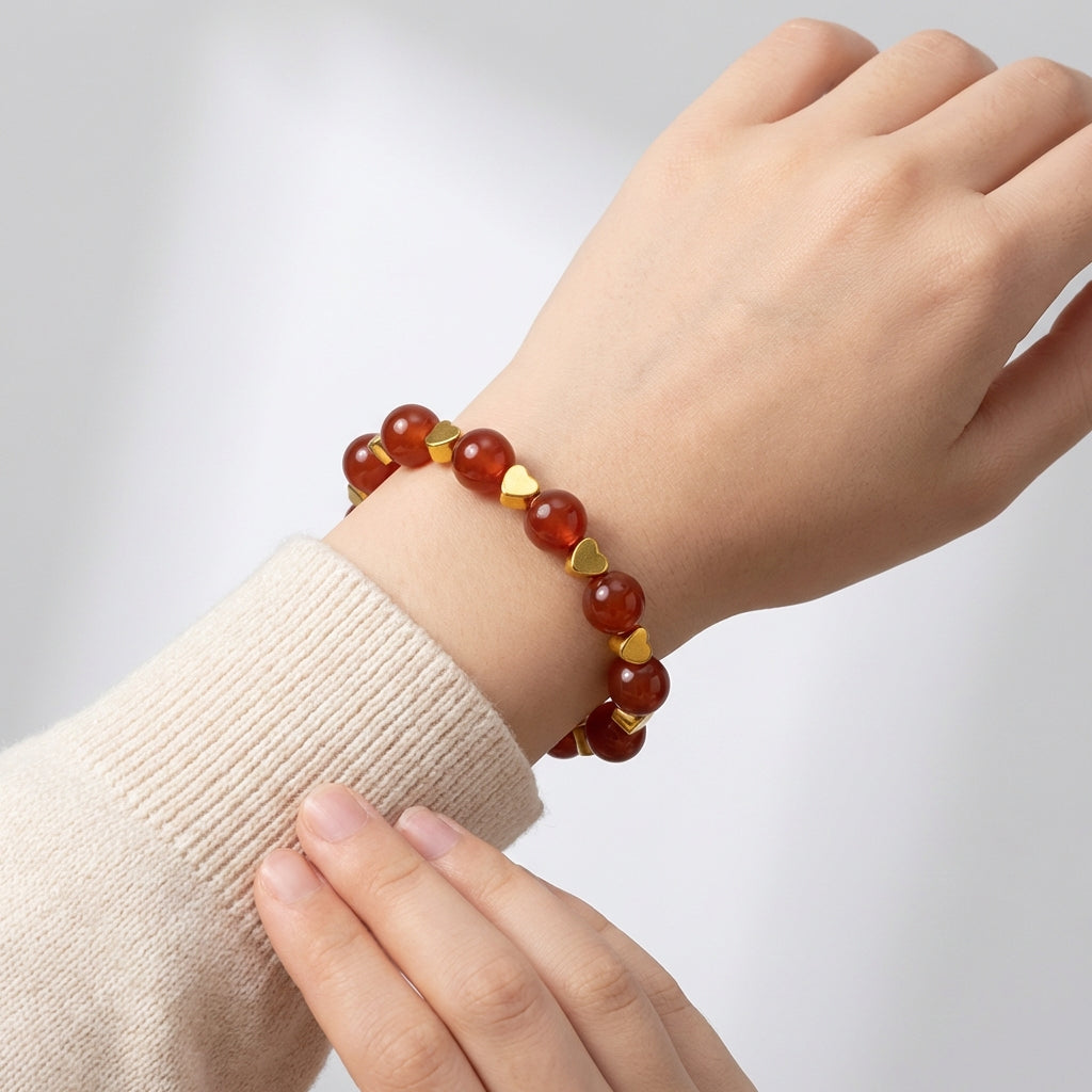 Power Onyx Bracelet | Red Onyx - For Kids Girls | Includes: Bracelet
