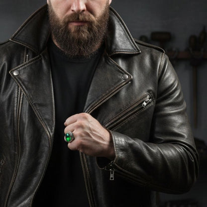Zen Force Ring | Green Zircon – For Men | Includes: Ring