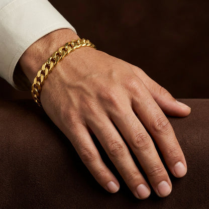 Lean Weave Design Flexi Golden 6MM Regular Bracelet | 18K PVD Gold Plated- For Men | Includes: Bracelet
