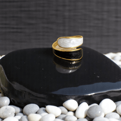 Luna Bloom Ring | PVD 18K Gold Plated, Stainless Steel, Water Proof - For Women | Includes: Ring
