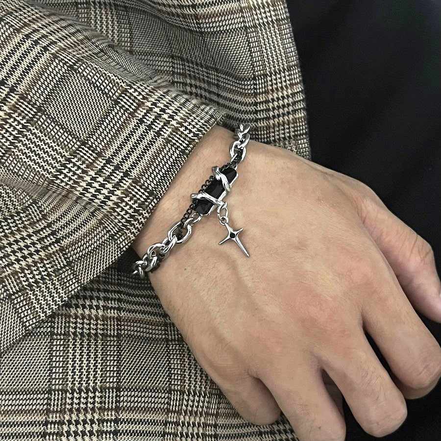 Modern Design Bold Cross Bracelet | Stainless Steel - For Men | Includes: Bracelet