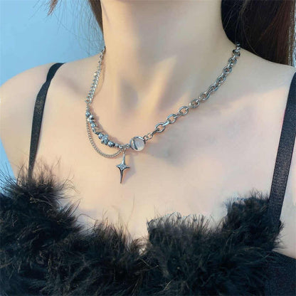 Stellar Edge Necklace | Silver PVD-Plated Charm | Unisex
