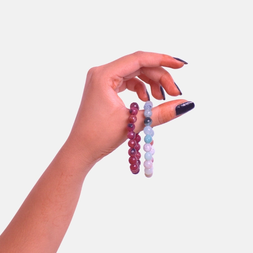 Soul Contrast Duo | Amazonite & Garnet Stones - For Women | Includes: Bracelet (Set of 2)