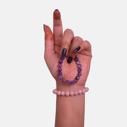 Serene Radiance duo | Honey Jade & Amethyst Stones – For Women | Includes: Bracelet ( Set of 2)