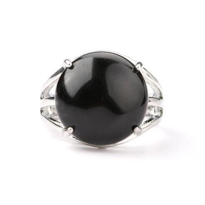 Protection Bezel Ring Flexi Size | Black Obsidian – For Men | Includes: Ring