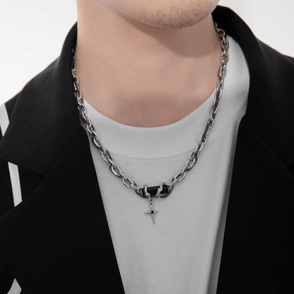 Statement Double Chain Necklace | Gemstones - For Men | Includes: Necklace