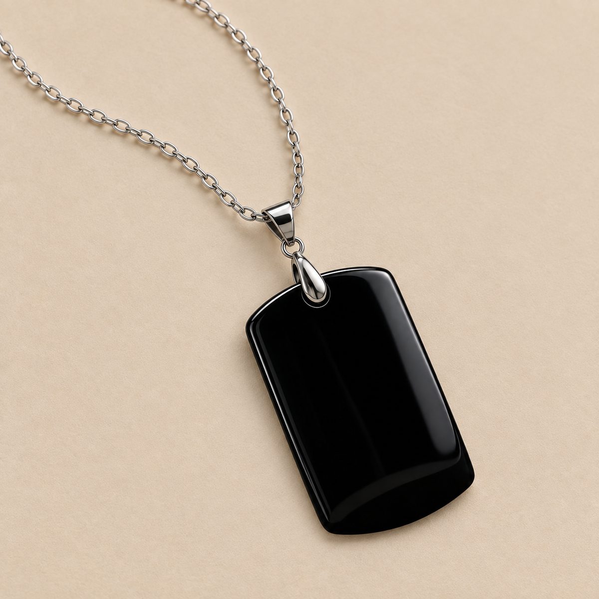 Strength Black Onyx REAL Stone BOLD Necklace | Stainless Steel - For Women | Includes: Necklace
