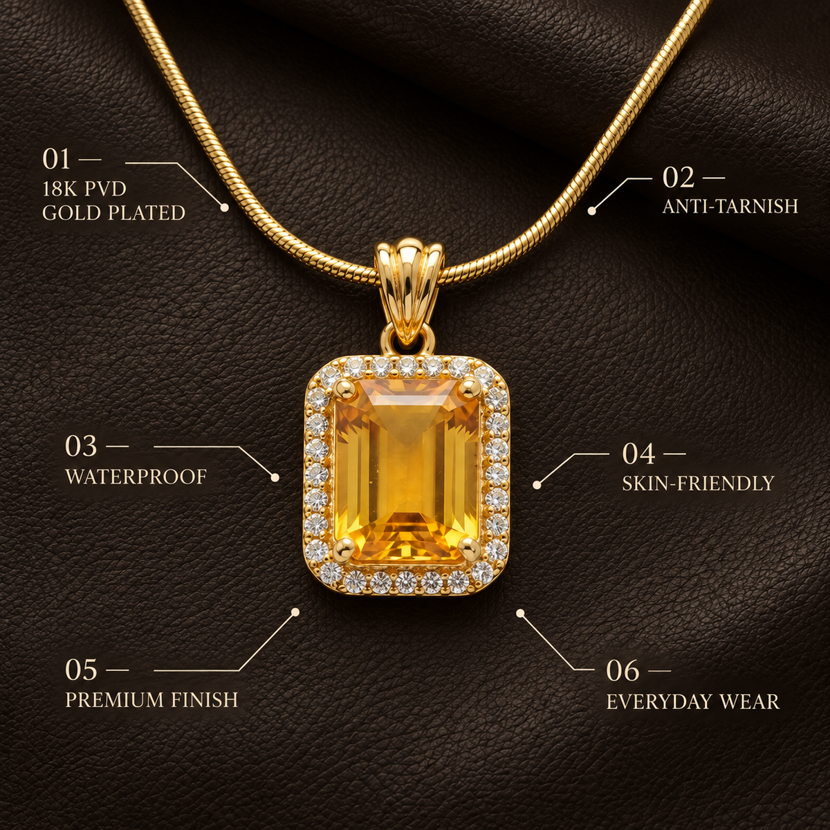 Radiance Golden Yellow HALO Necklace | Gold-Tone - For Women | Includes: Necklace
