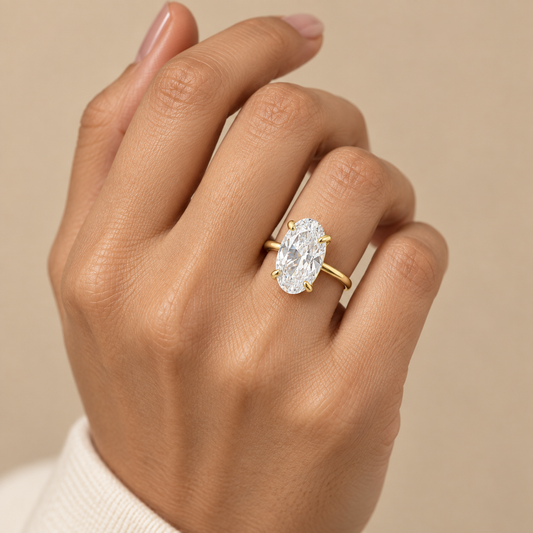 Big Solitaire Zircon Ultra Premium Ring | 18K PVD Gold Plated- For Women | Includes: Ring
