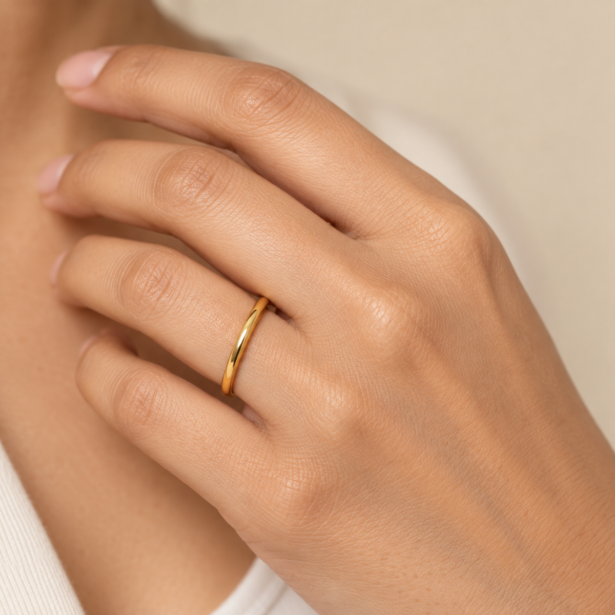 Everyday Solitaire Zircon Ring | 18K PVD Gold Plated- For Women | Includes: Ring